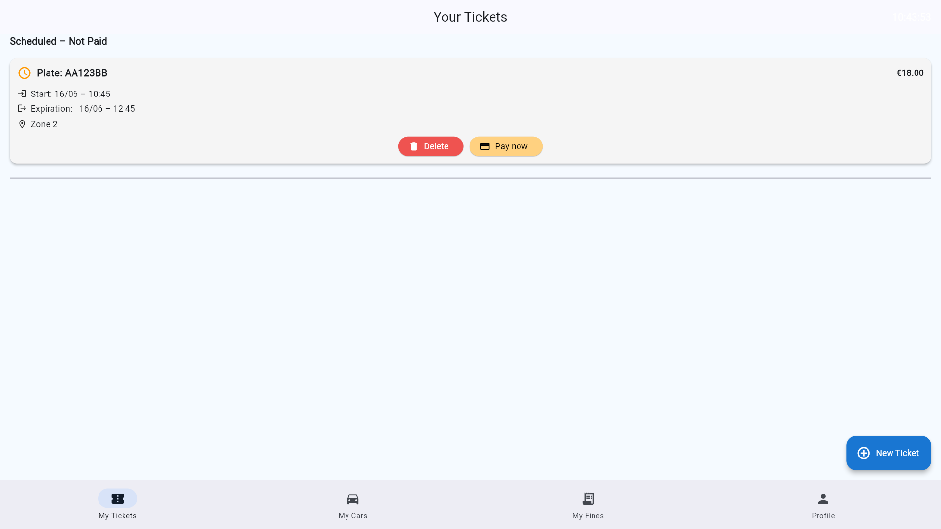 Ticket Unpaid